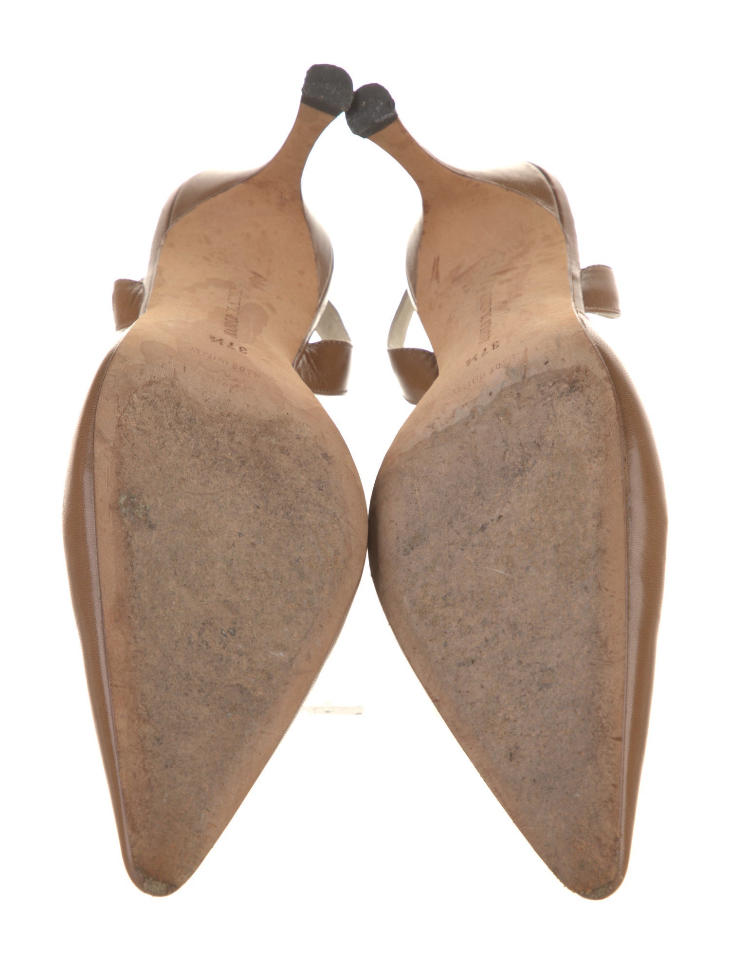 Manolo Blahnik Leather Slingback Pumps