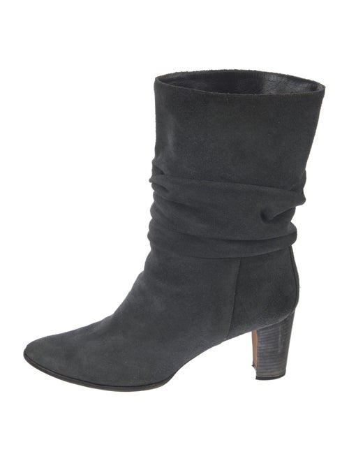 Manolo Blahnik Suede Lace-Up Boots