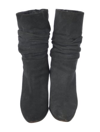 Manolo Blahnik Suede Lace-Up Boots