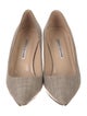 Manolo Blahnik Canvas Beaded Accents Pumps