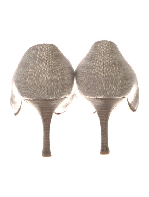 Manolo Blahnik Canvas Beaded Accents Pumps