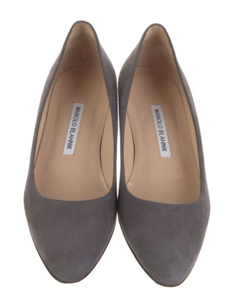 Manolo Blahnik Suede Crystal Embellishments Flats