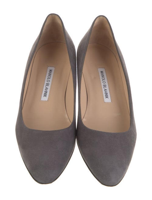 Manolo Blahnik Suede Crystal Embellishments Flats