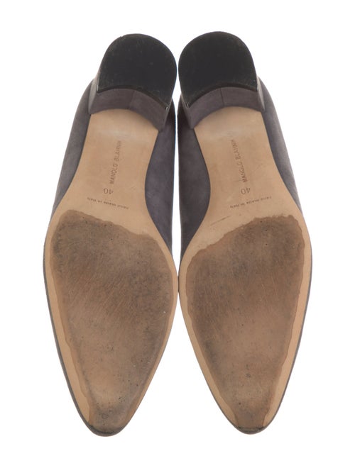 Manolo Blahnik Suede Crystal Embellishments Flats