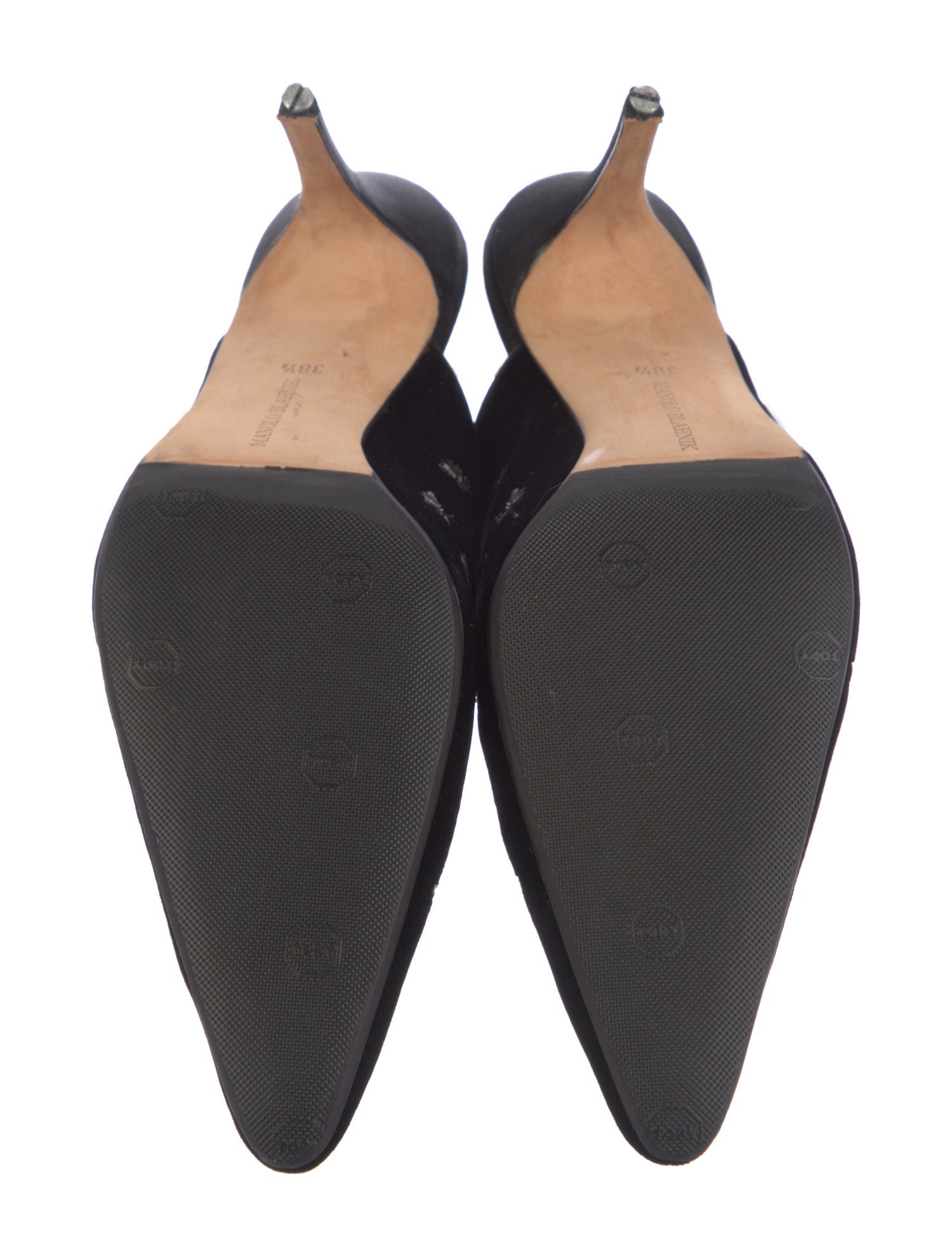 Manolo Blahnik Velvet Embroidered Accent Mules