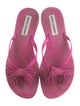 Manolo Blahnik Suede Bow Accents Slides
