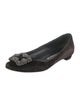 Manolo Blahnik Velvet Crystal Embellishments Flats
