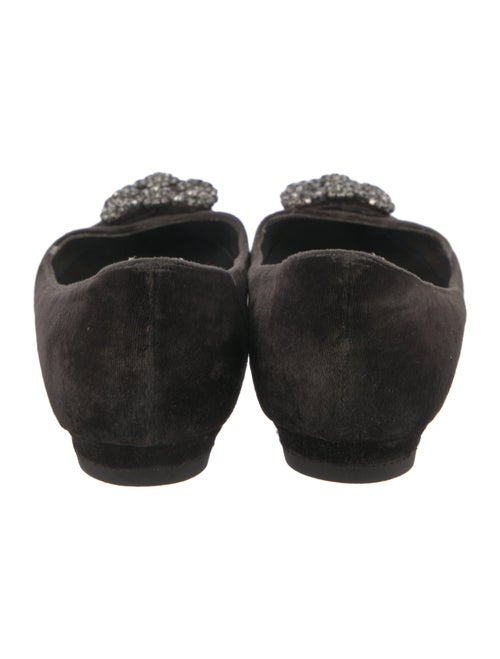 Manolo Blahnik Velvet Crystal Embellishments Flats
