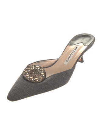 Manolo Blahnik Hangisimu Shearling Mules