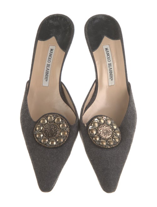 Manolo Blahnik Hangisimu Shearling Mules