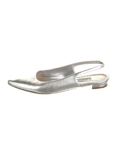 Manolo Blahnik Leather Slingback Flats