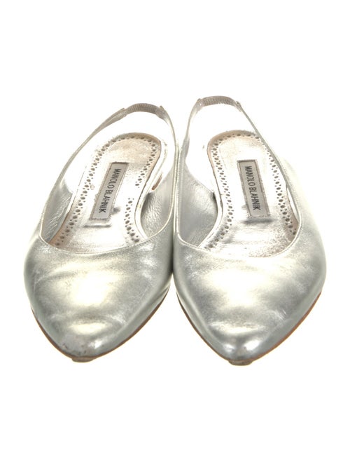 Manolo Blahnik Leather Slingback Flats