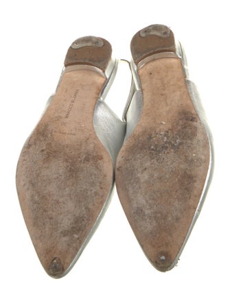 Manolo Blahnik Leather Slingback Flats