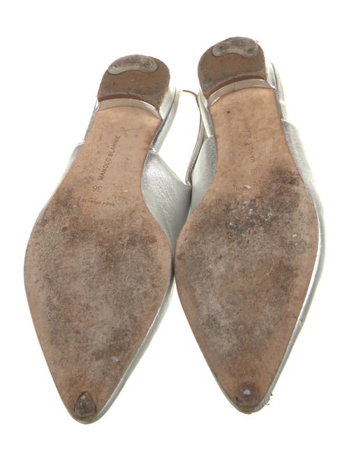 Manolo Blahnik Leather Slingback Flats