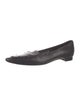 Manolo Blahnik Leather Crystal Embellishments Flats