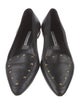 Manolo Blahnik Leather Crystal Embellishments Flats