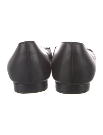 Manolo Blahnik Leather Crystal Embellishments Flats