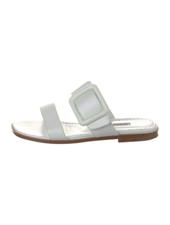 Manolo Blahnik Leather Slides