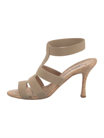 Manolo Blahnik Canvas Gladiator Sandals