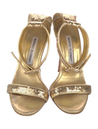 Manolo Blahnik Sequins Sequin Embellishments Sandals