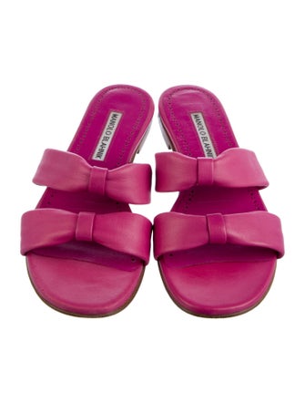 Manolo Blahnik Leather Slides