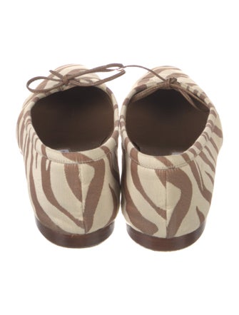 Manolo Blahnik Printed Bow Accents Ballet Flats