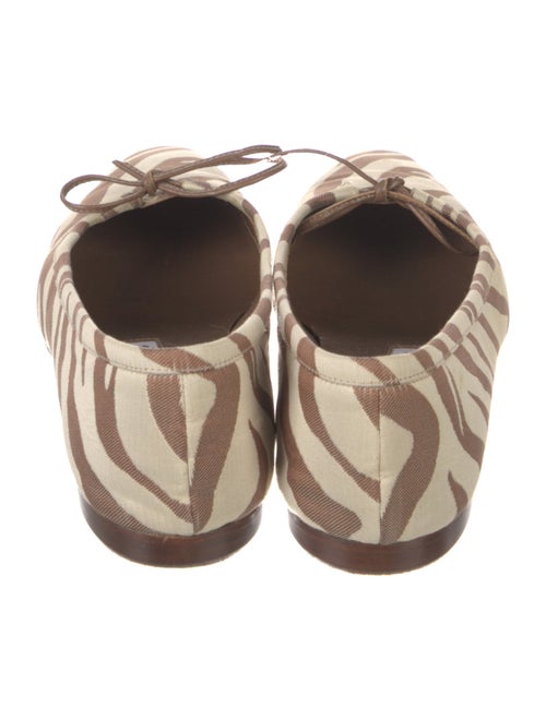 Manolo Blahnik Printed Bow Accents Ballet Flats