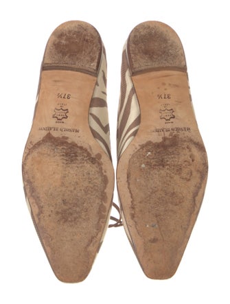 Manolo Blahnik Printed Bow Accents Ballet Flats