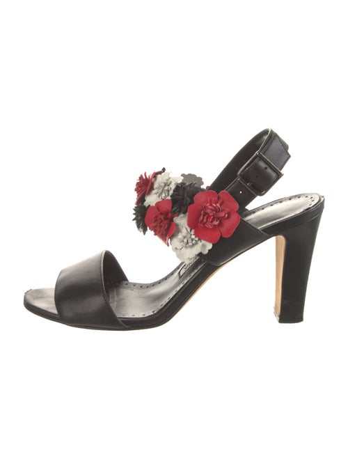 Manolo Blahnik Leather Slingback Sandals