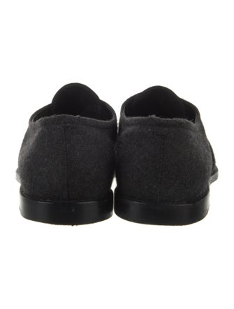 Manolo Blahnik Wool Leather Trim Embellishment Oxfords