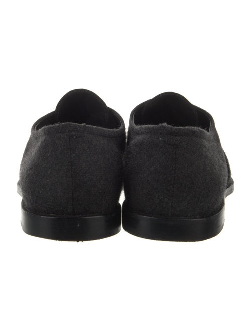 Manolo Blahnik Wool Leather Trim Embellishment Oxfords