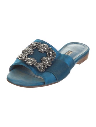 Manolo Blahnik Martamod Satin Slides