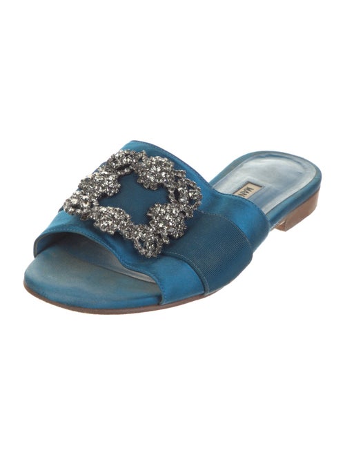 Manolo Blahnik Martamod Satin Slides