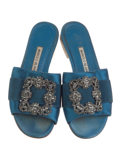 Manolo Blahnik Martamod Satin Slides