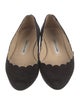 Manolo Blahnik Suede Scalloped Accent Flats