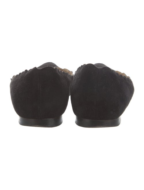 Manolo Blahnik Suede Scalloped Accent Flats