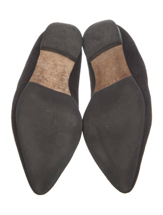 Manolo Blahnik Suede Scalloped Accent Flats