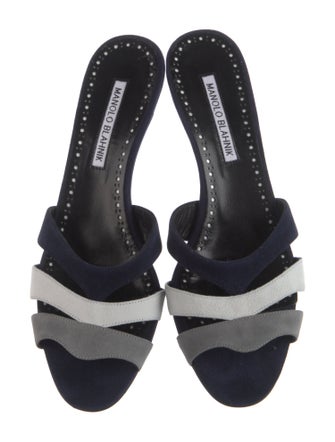 Manolo Blahnik Suede Slides