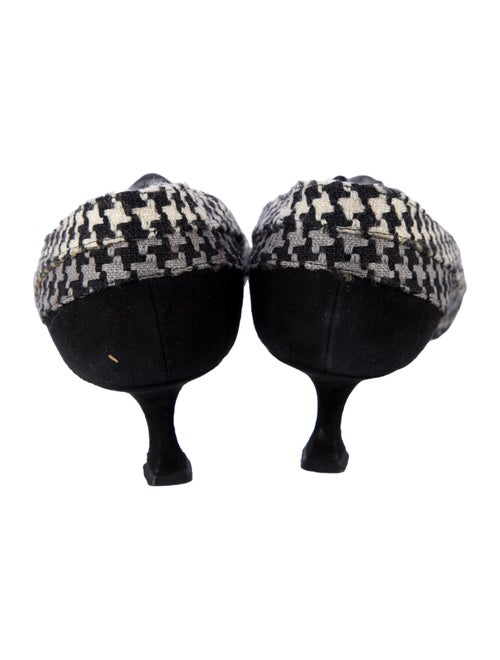 Manolo Blahnik Suede Houndstooth Print Pumps