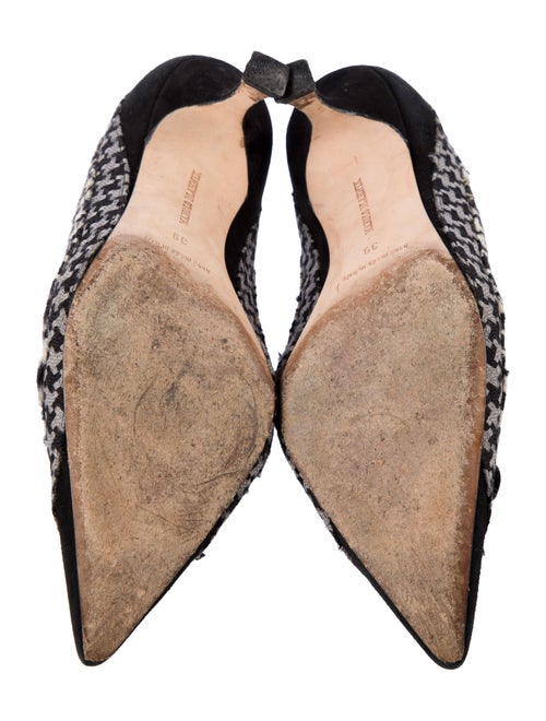 Manolo Blahnik Suede Houndstooth Print Pumps