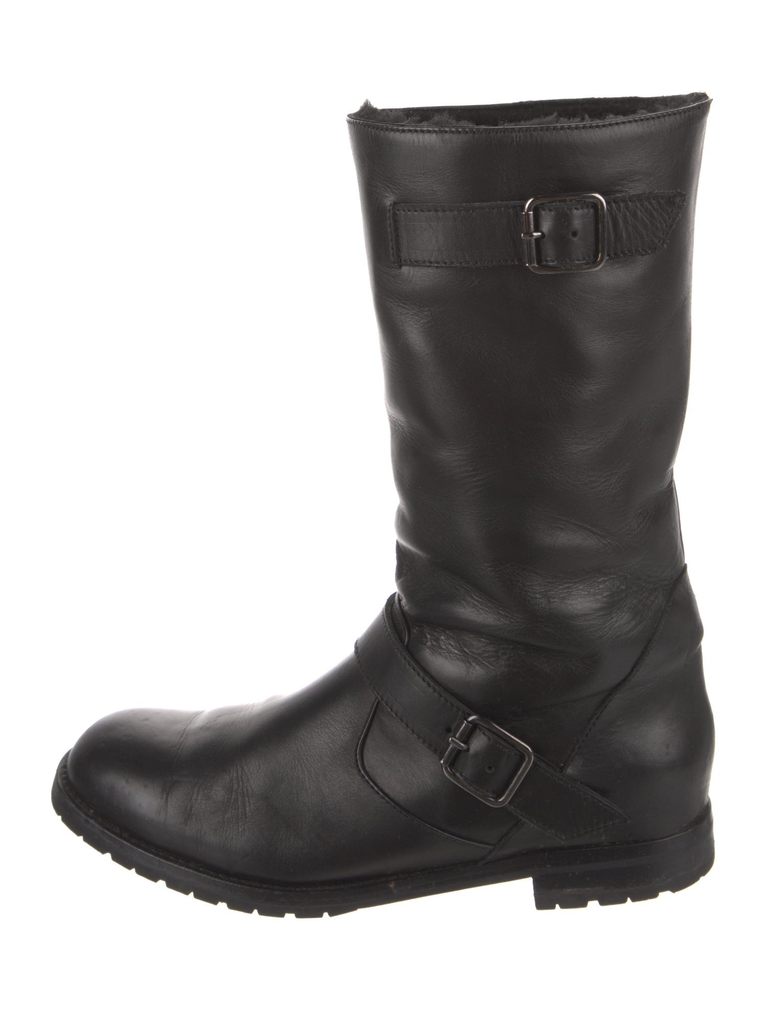 Manolo Blahnik Leather Moto Boots