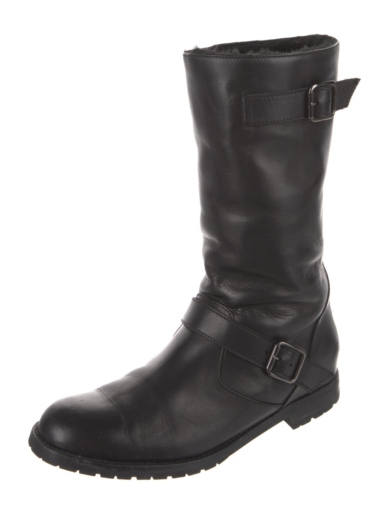 Manolo Blahnik Leather Moto Boots