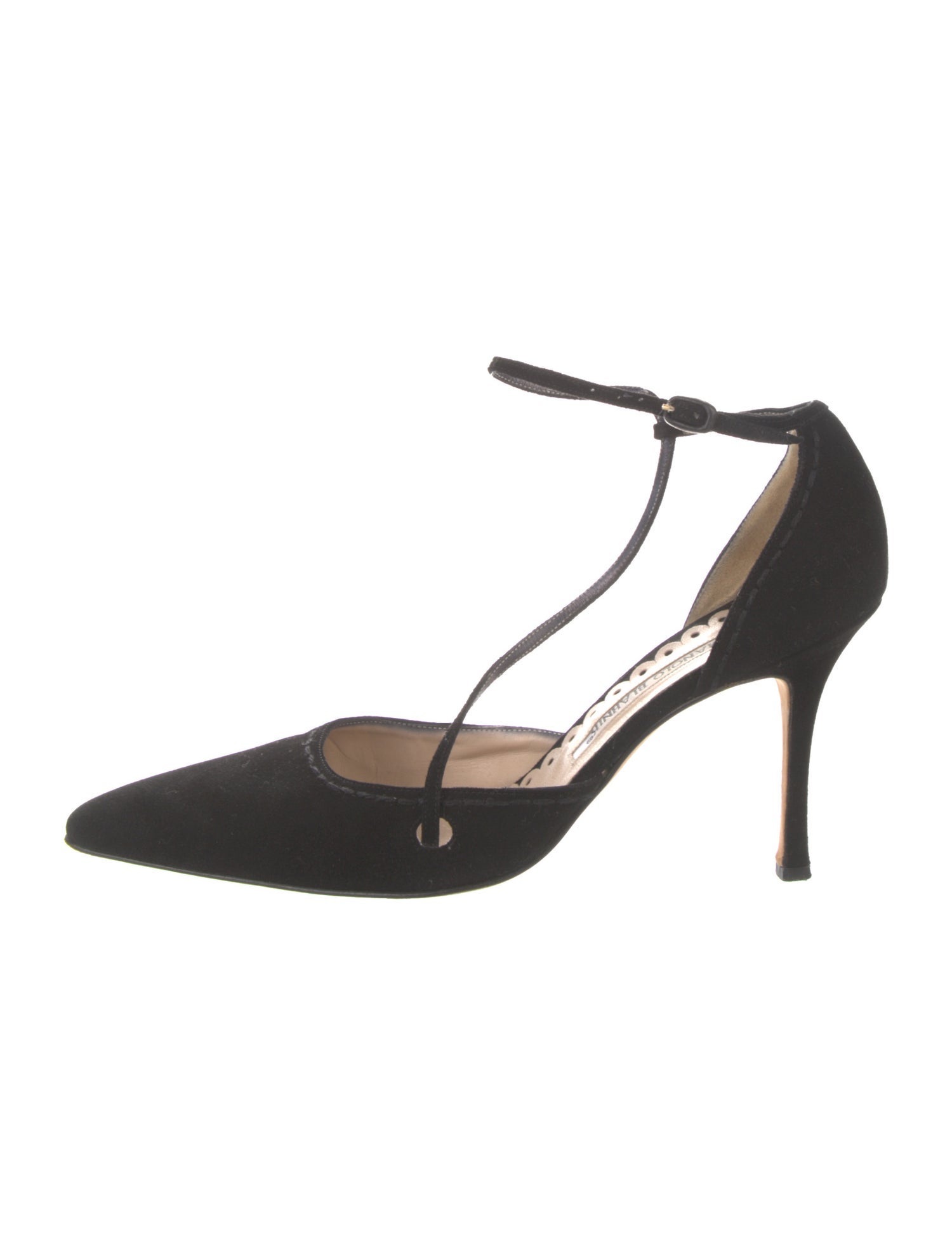 Manolo Blahnik Suede D'Orsay Pumps