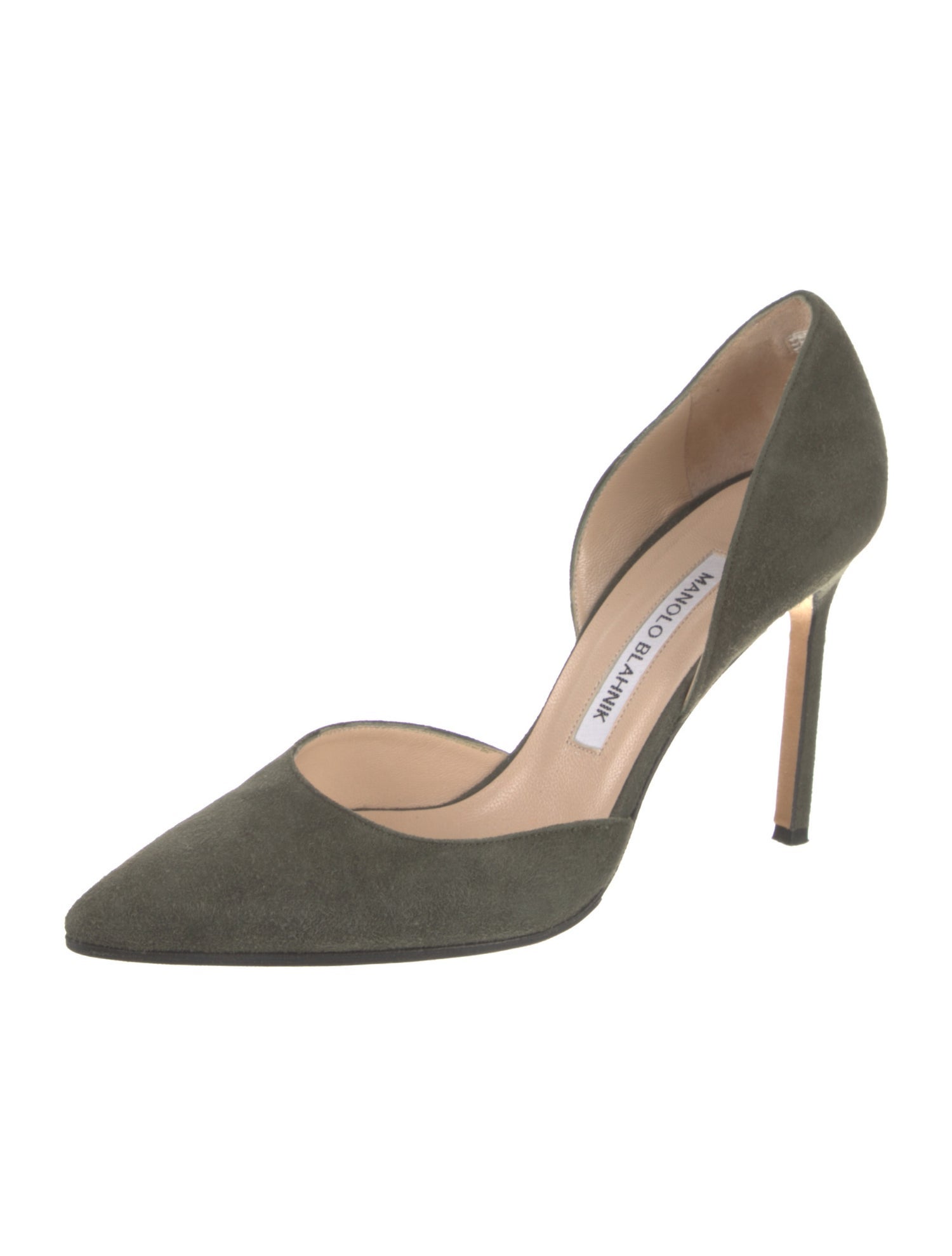 Manolo Blahnik Suede D'Orsay Pumps