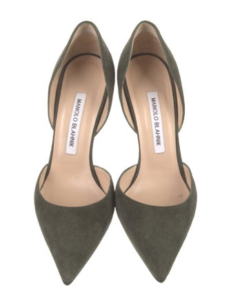 Manolo Blahnik Suede D'Orsay Pumps