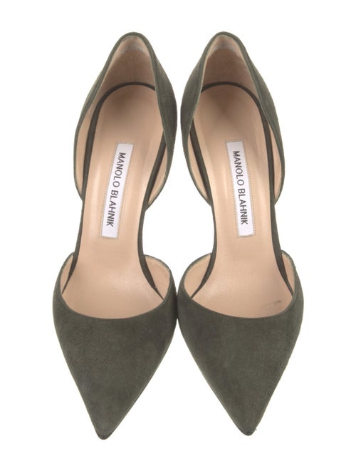 Manolo Blahnik Suede D'Orsay Pumps