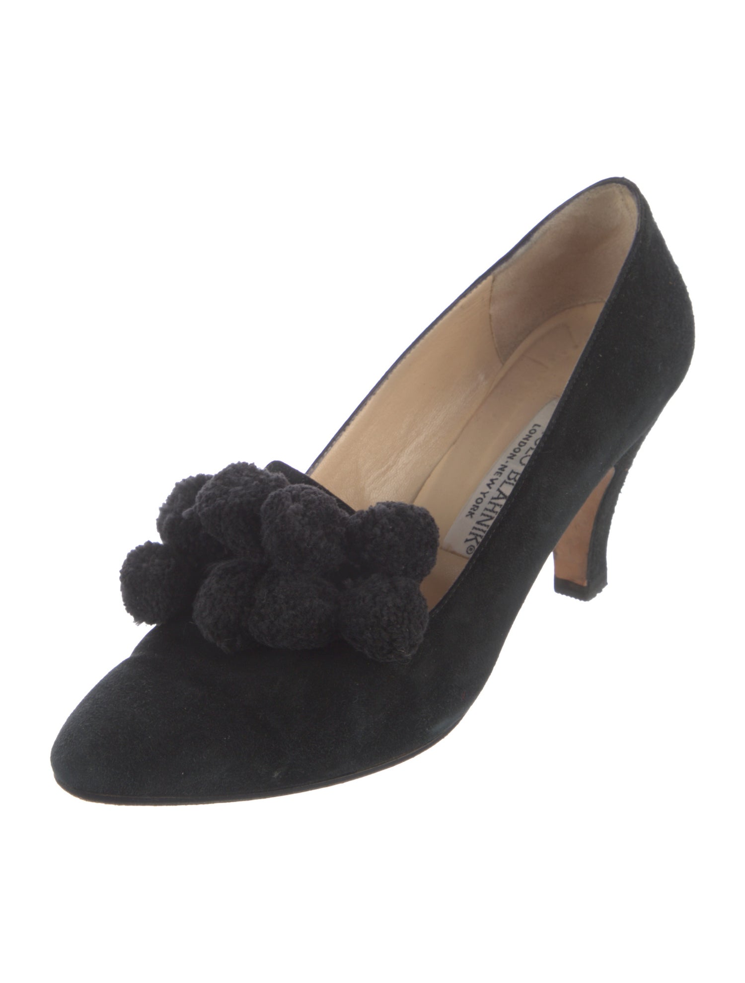 Manolo Blahnik Suede Floral Print Pumps