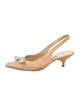 Manolo Blahnik Leather Pom-Pom Embellishments Slingback Pumps