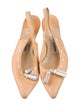 Manolo Blahnik Leather Pom-Pom Embellishments Slingback Pumps