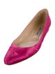 Manolo Blahnik Satin Crystal Embellishments Ballet Flats